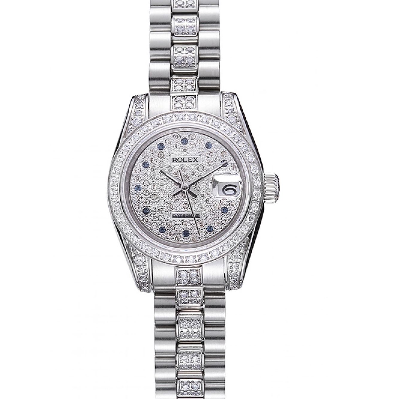 Aaa replica watch Swiss Steel 622021 Dial Stainless Diamond DateJust Rolex 0805